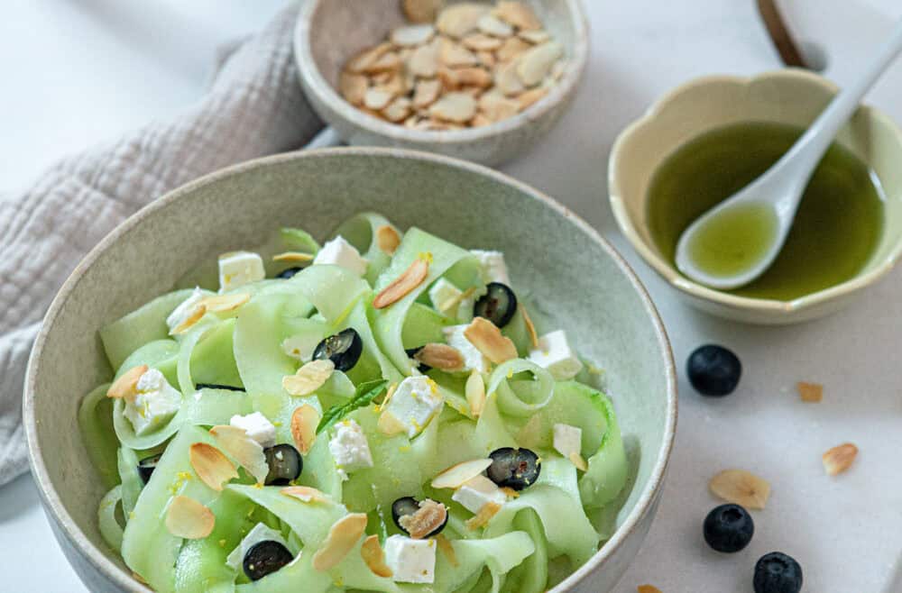 Recette de salade de Concombre myrtilles et fèta
